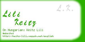 lili keitz business card